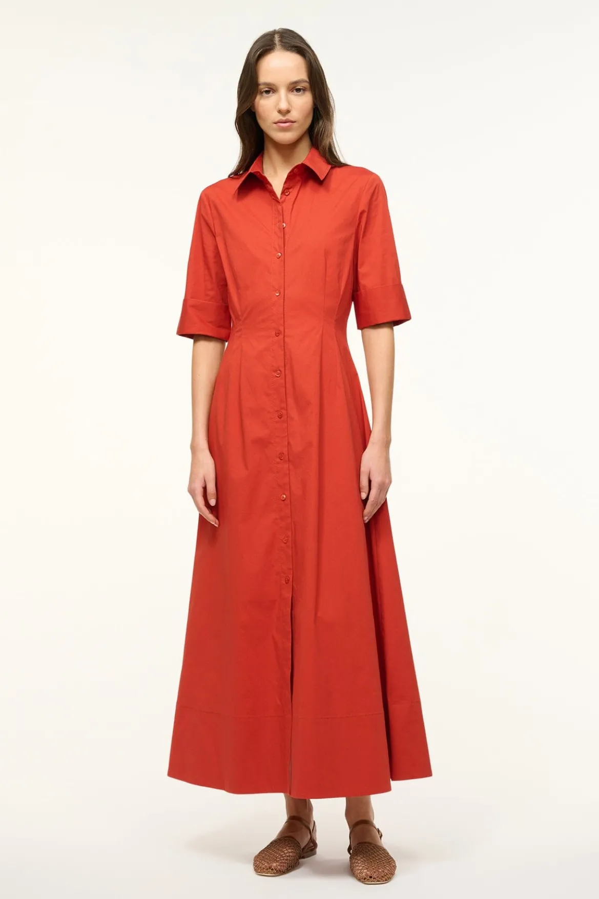 STAUD JOAN MAXI DRESS RUST