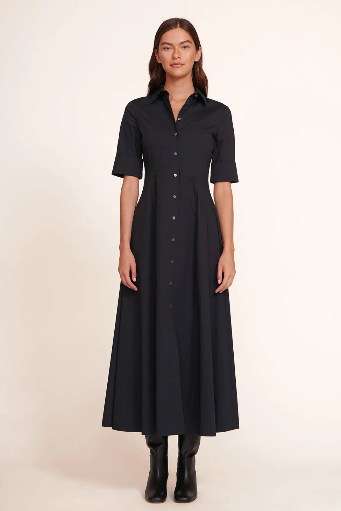 STAUD JOAN MAXI DRESS BLACK