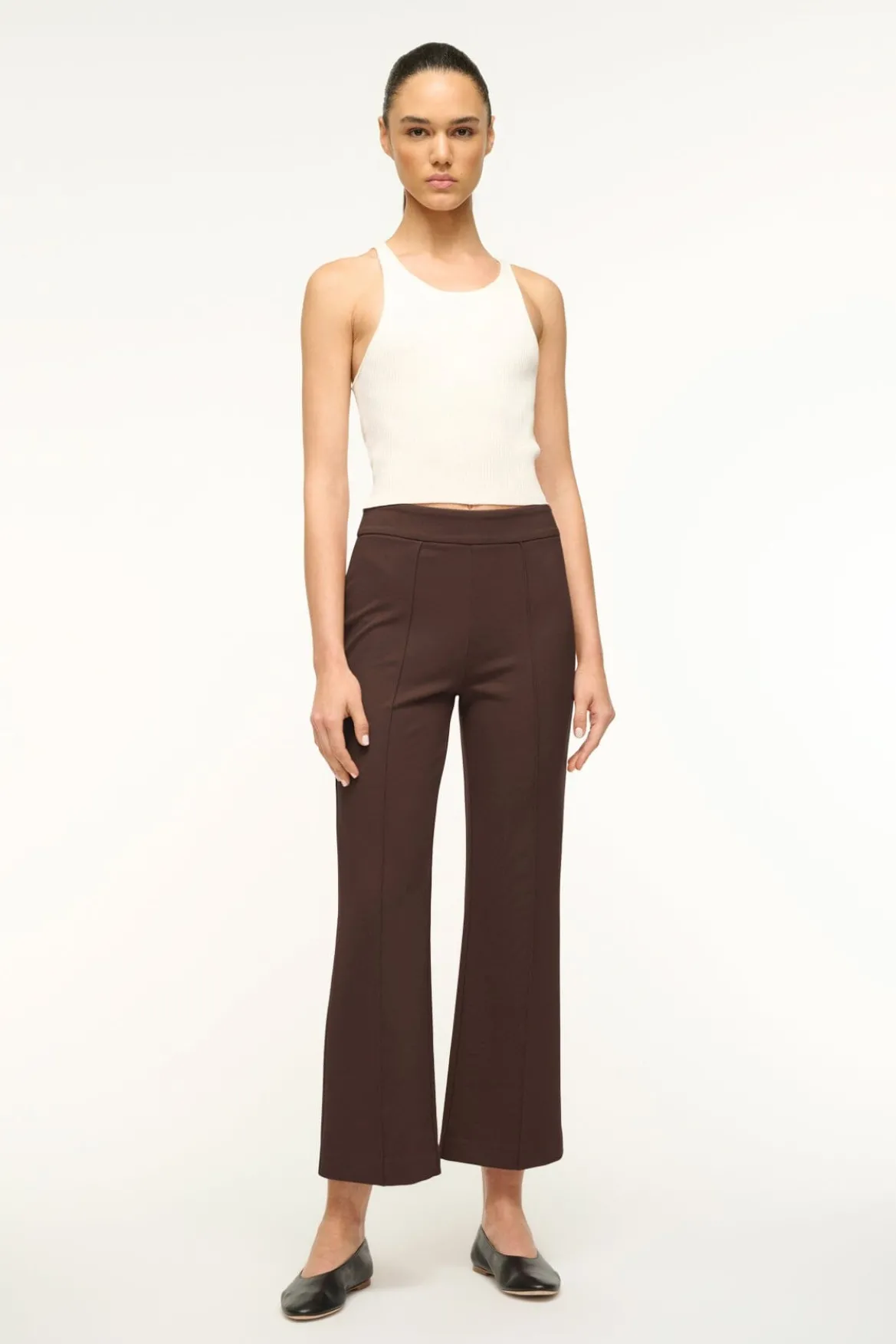 STAUD KNACK PANT DARK CHOCOLATE