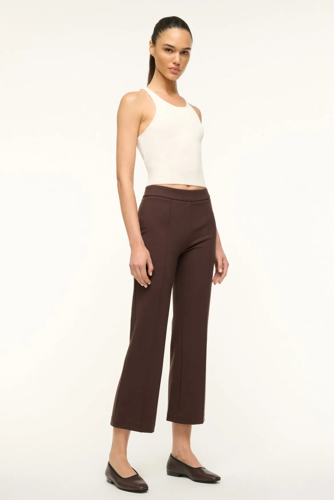 STAUD KNACK PANT DARK CHOCOLATE