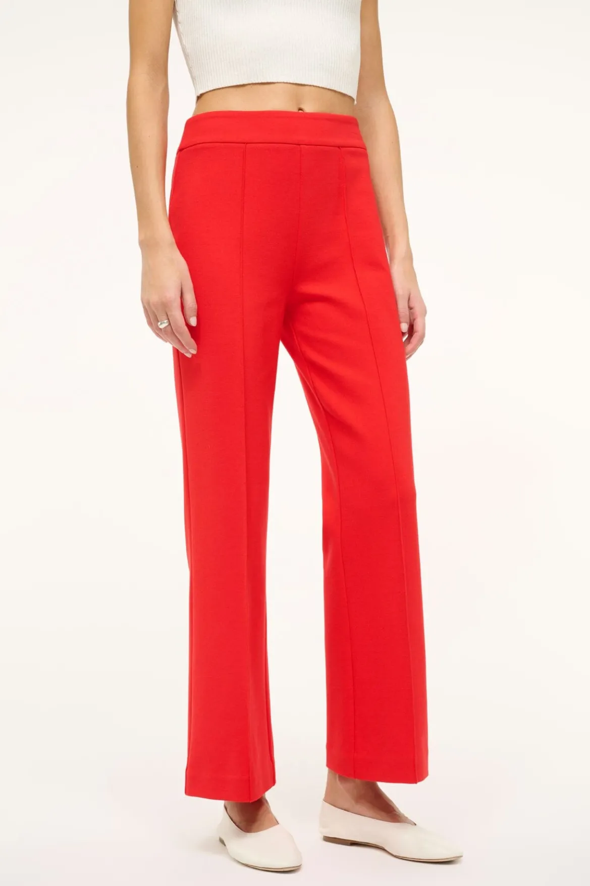 STAUD KNACK PANT RED ROSE