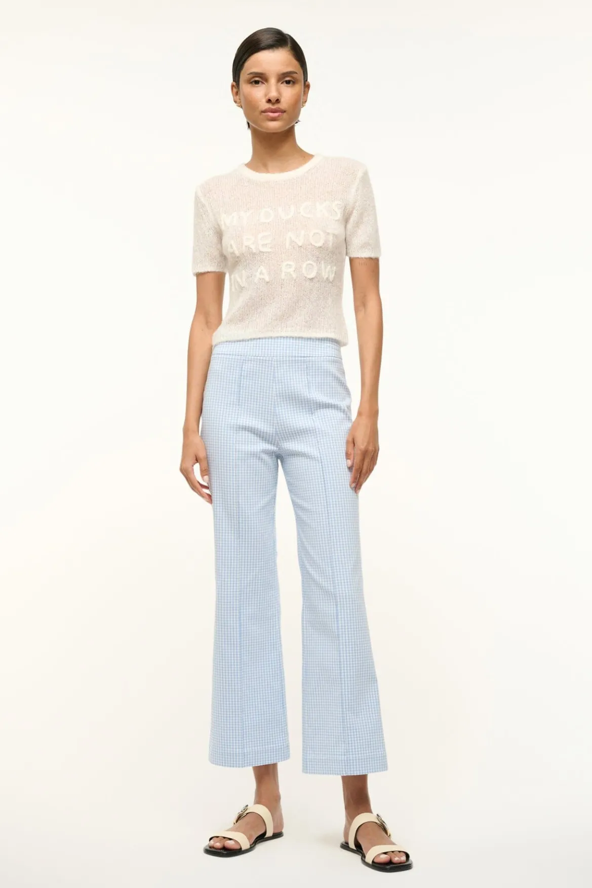 STAUD KNACK PANT SKY MICRO CHECK