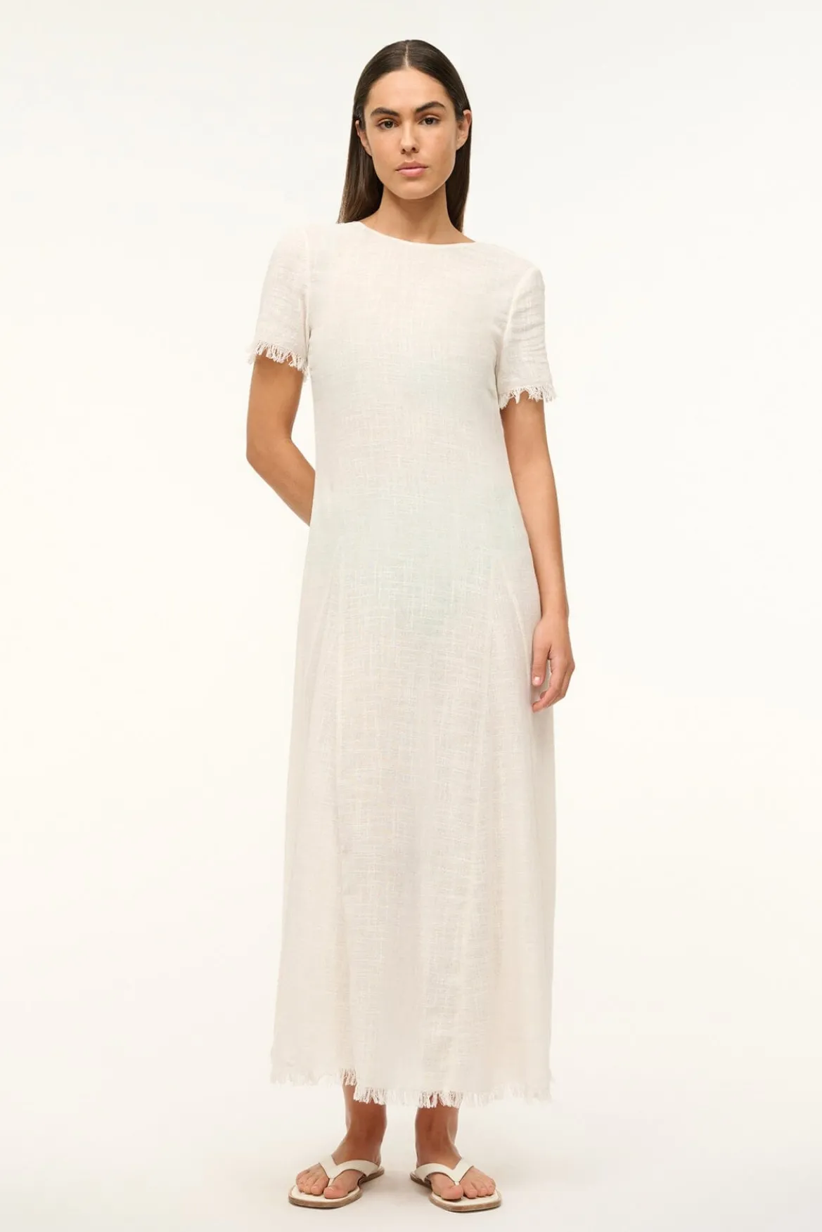 STAUD LE HAVRE DRESS BUTTERCREAM