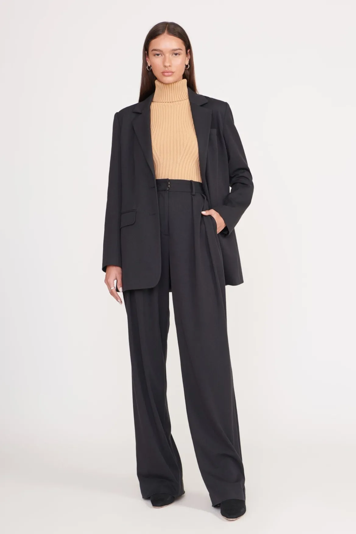 STAUD LUISA PANT BLACK SUITING