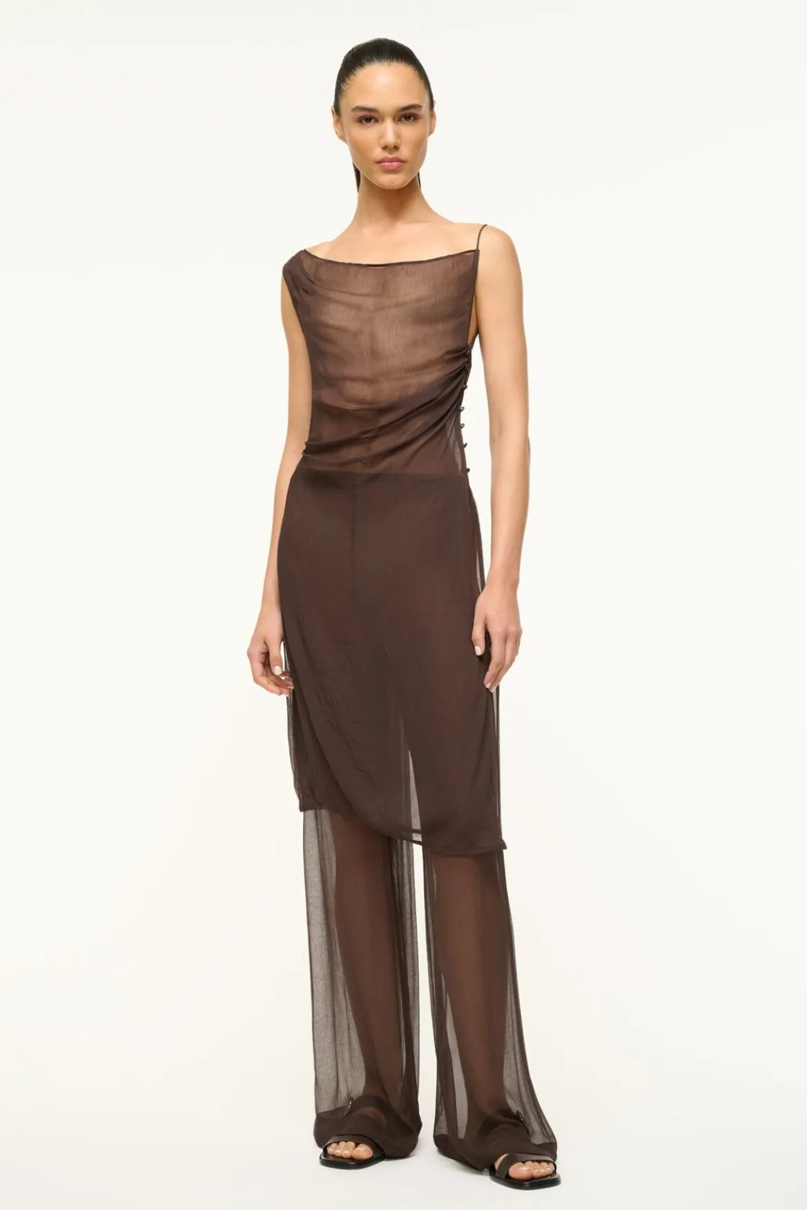 STAUD LUKE PANT DARK CHOCOLATE