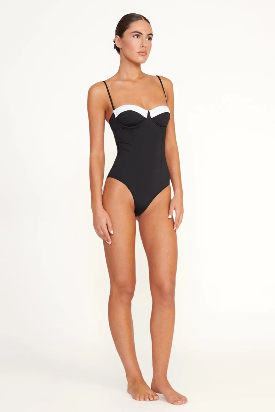 STAUD MAEVE ONE PIECE BLACK/WHITE 1