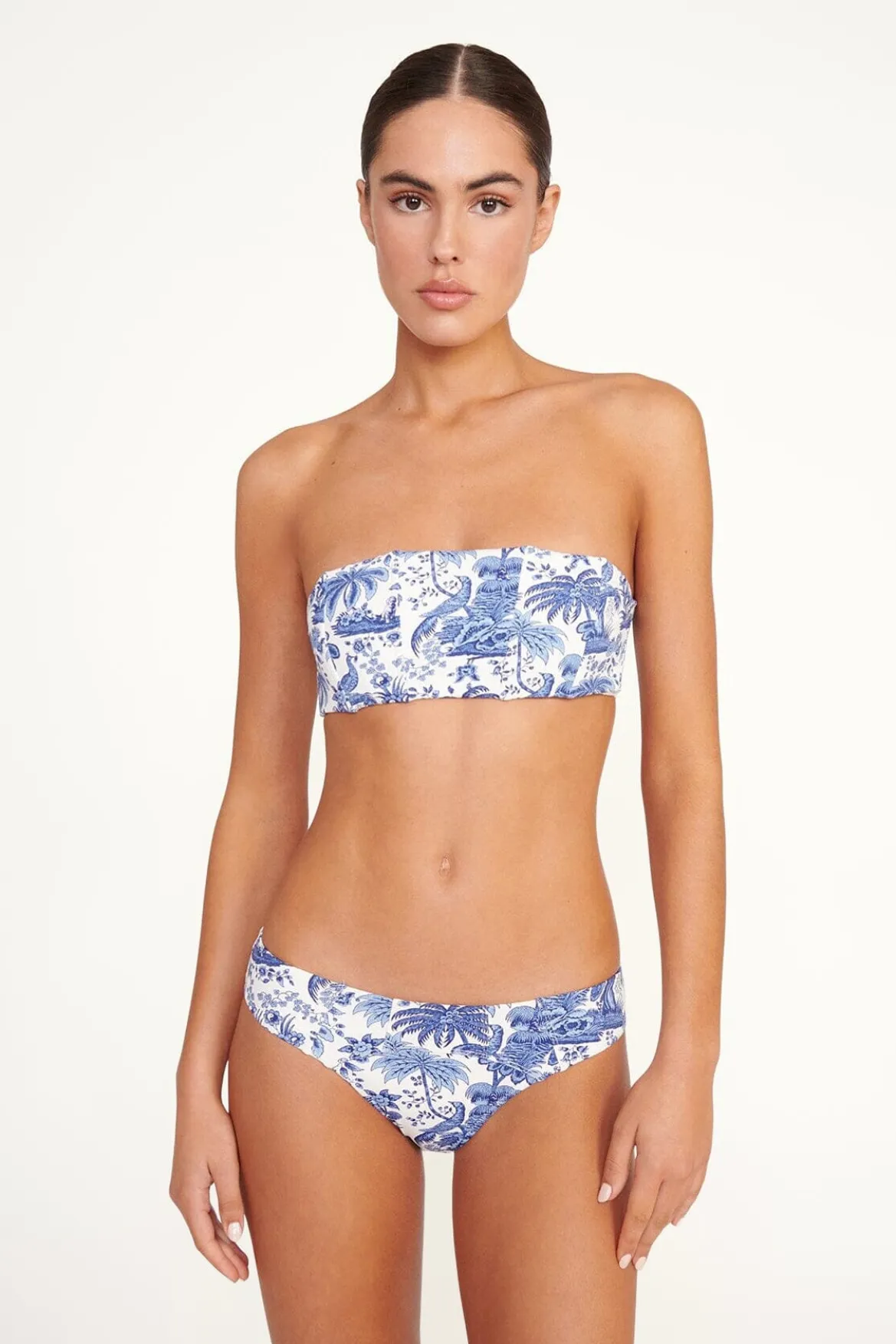 STAUD MALA BIKINI TOP BLUE TOILE