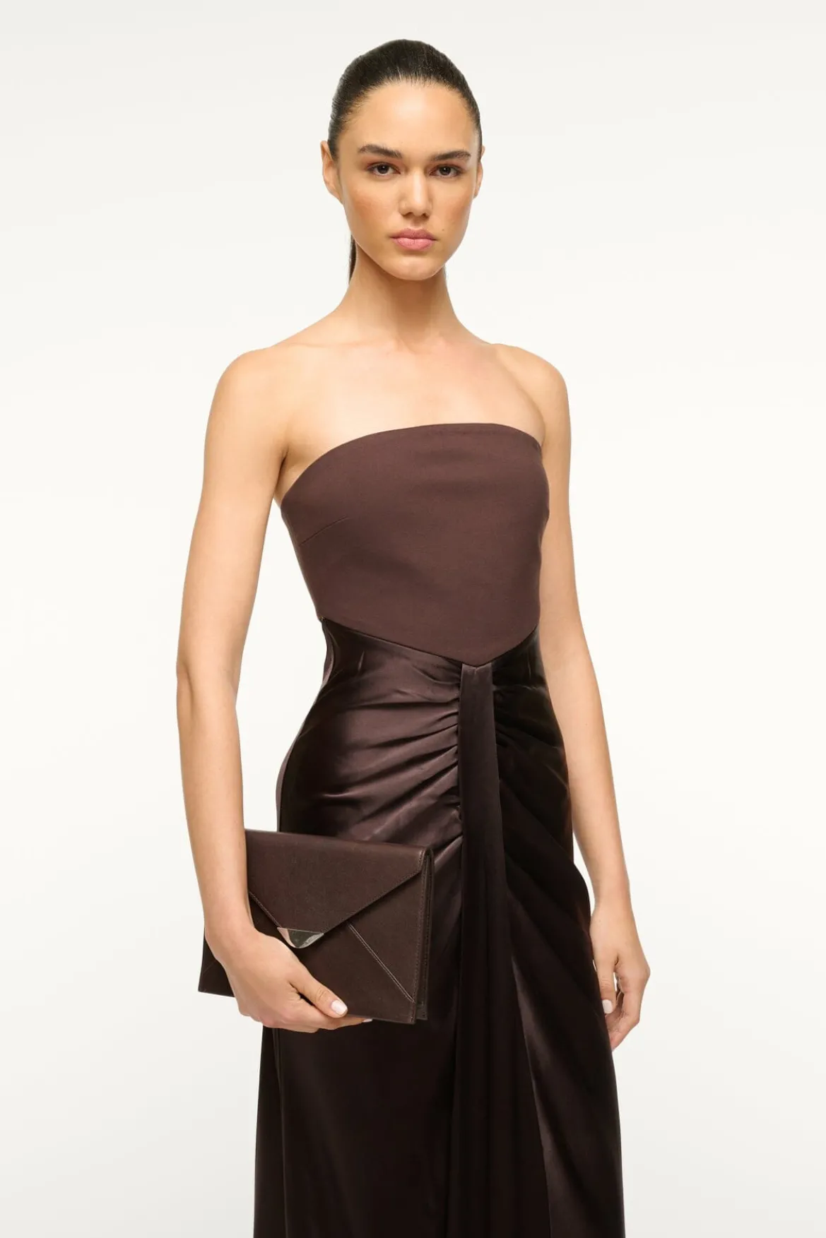 STAUD MARCELLA CLUTCH ESPRESSO