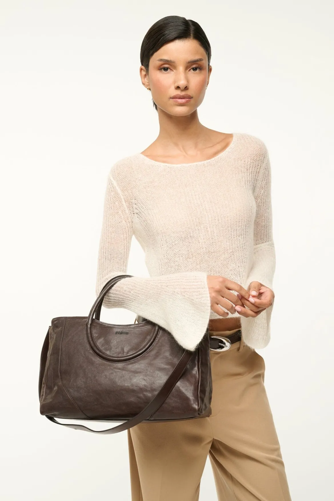 STAUD MAUDE SATCHEL ESPRESSO