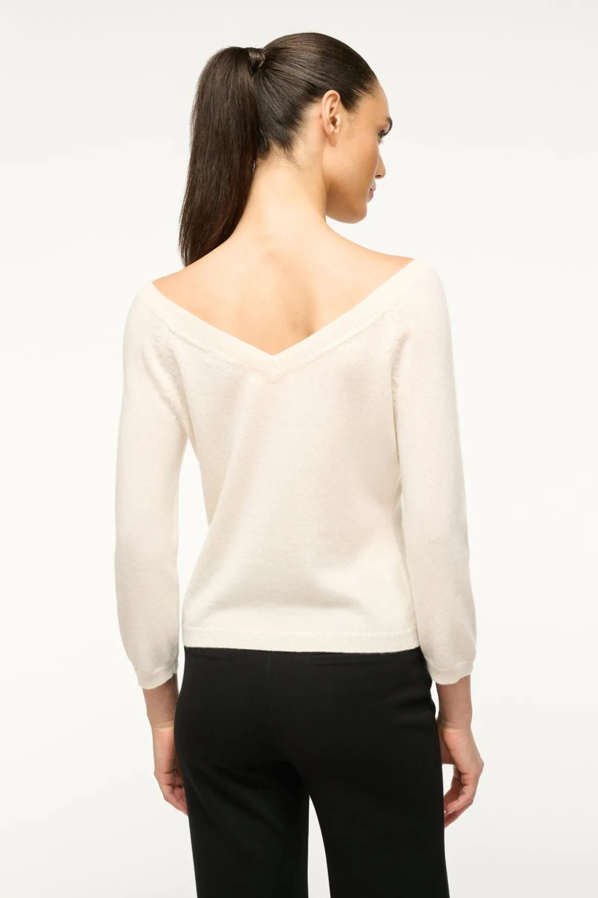 STAUD MICK CASHMERE SWEATER IVORY