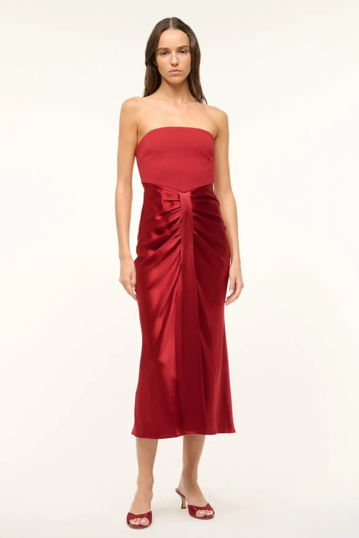 STAUD MIDI WAYFARING DRESS ROUGE