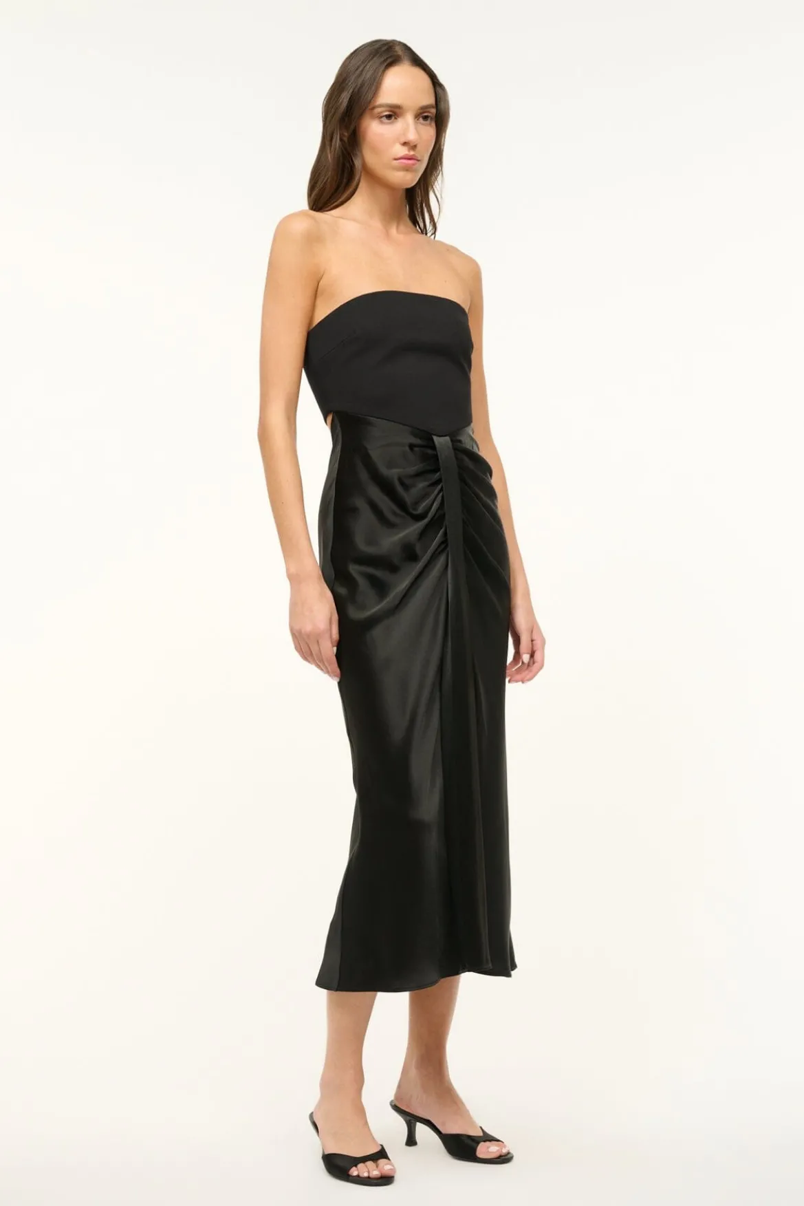 STAUD MIDI WAYFARING DRESS BLACK