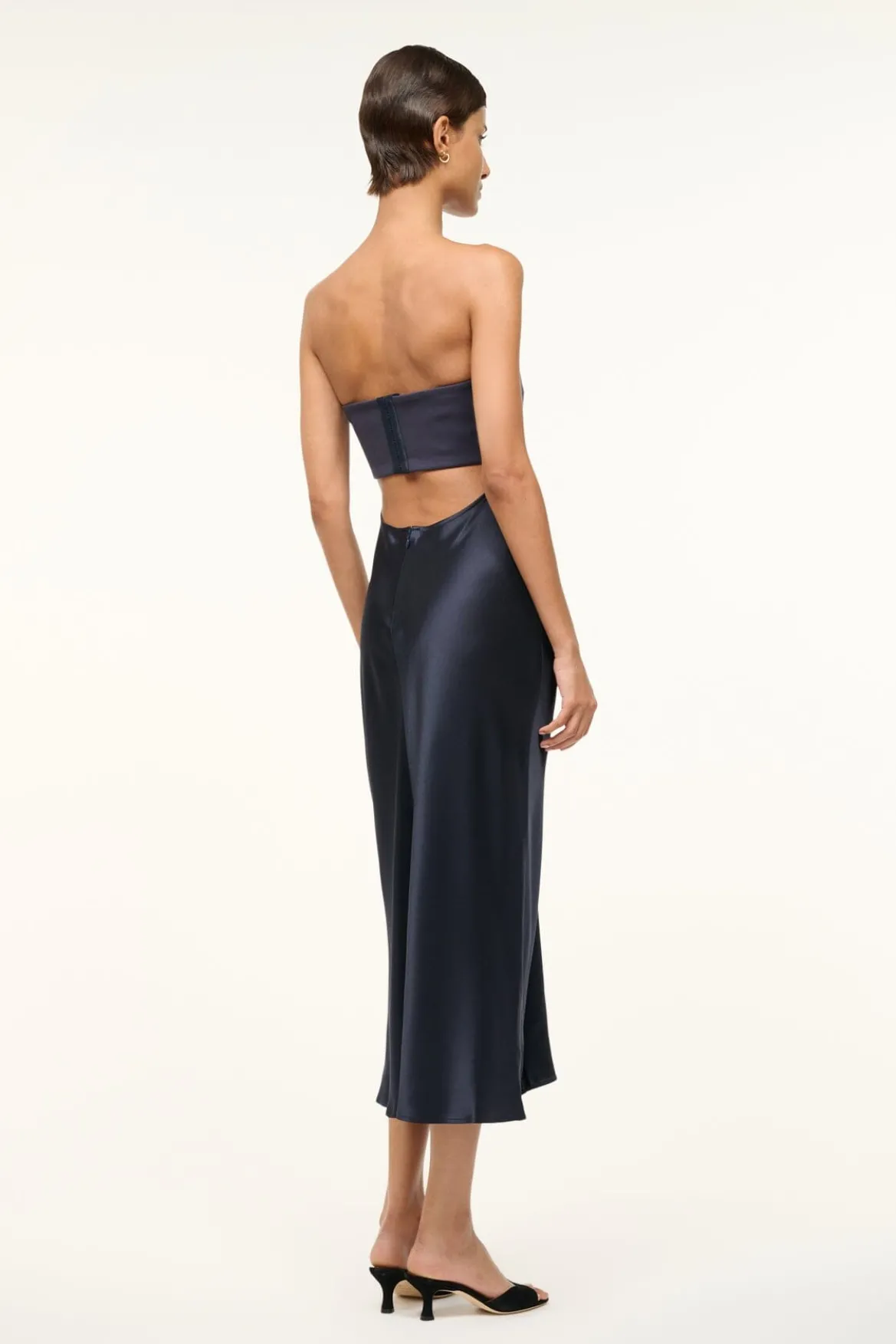 STAUD MIDI WAYFARING DRESS NAVY