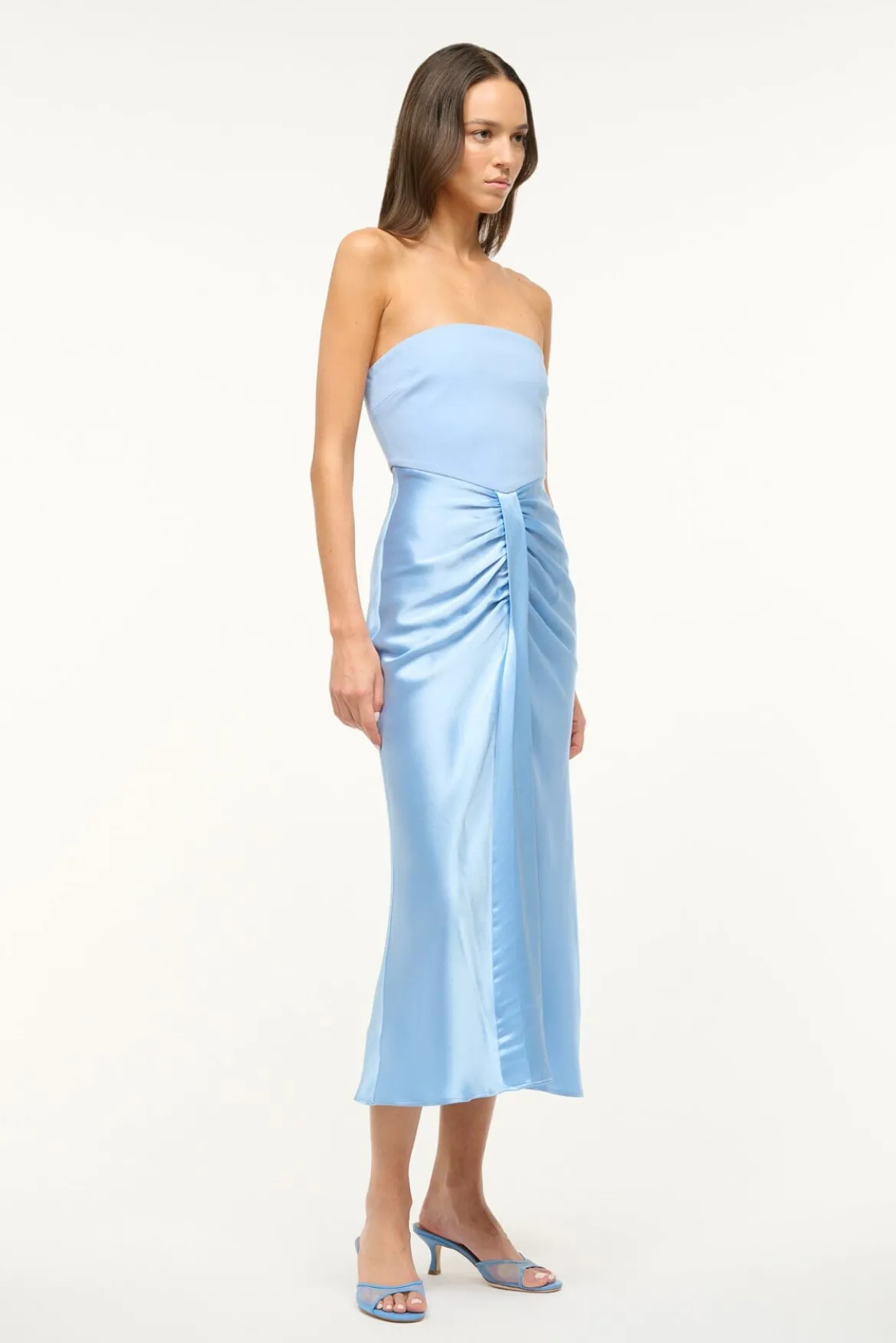 STAUD MIDI WAYFARING DRESS AZURE