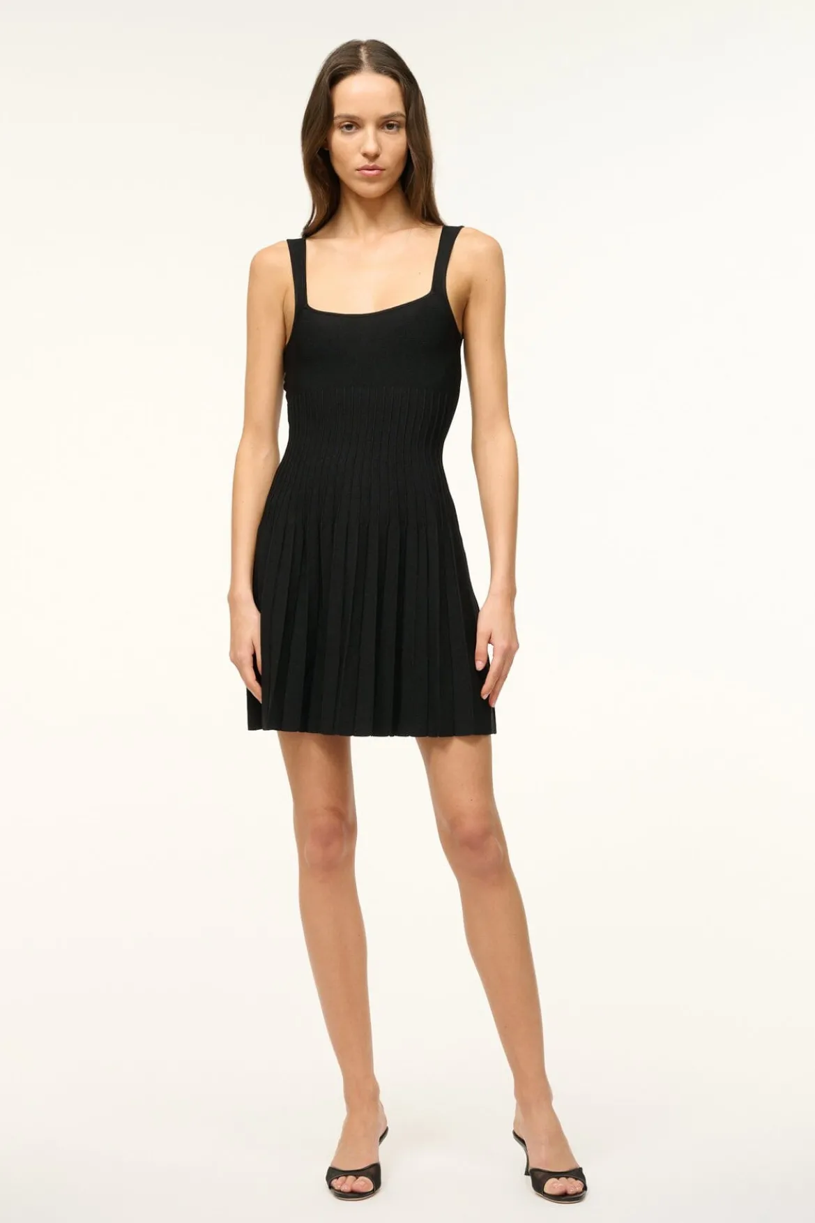 STAUD MINI ELLISON DRESS BLACK