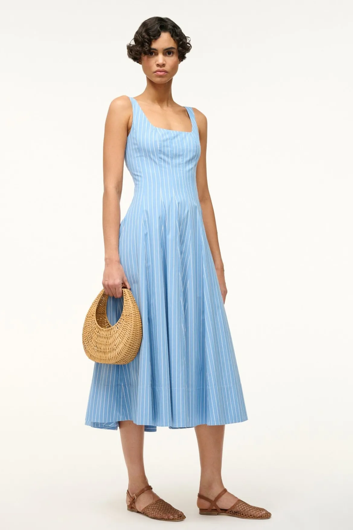 STAUD MINI MOON WICKER BAG NATURAL