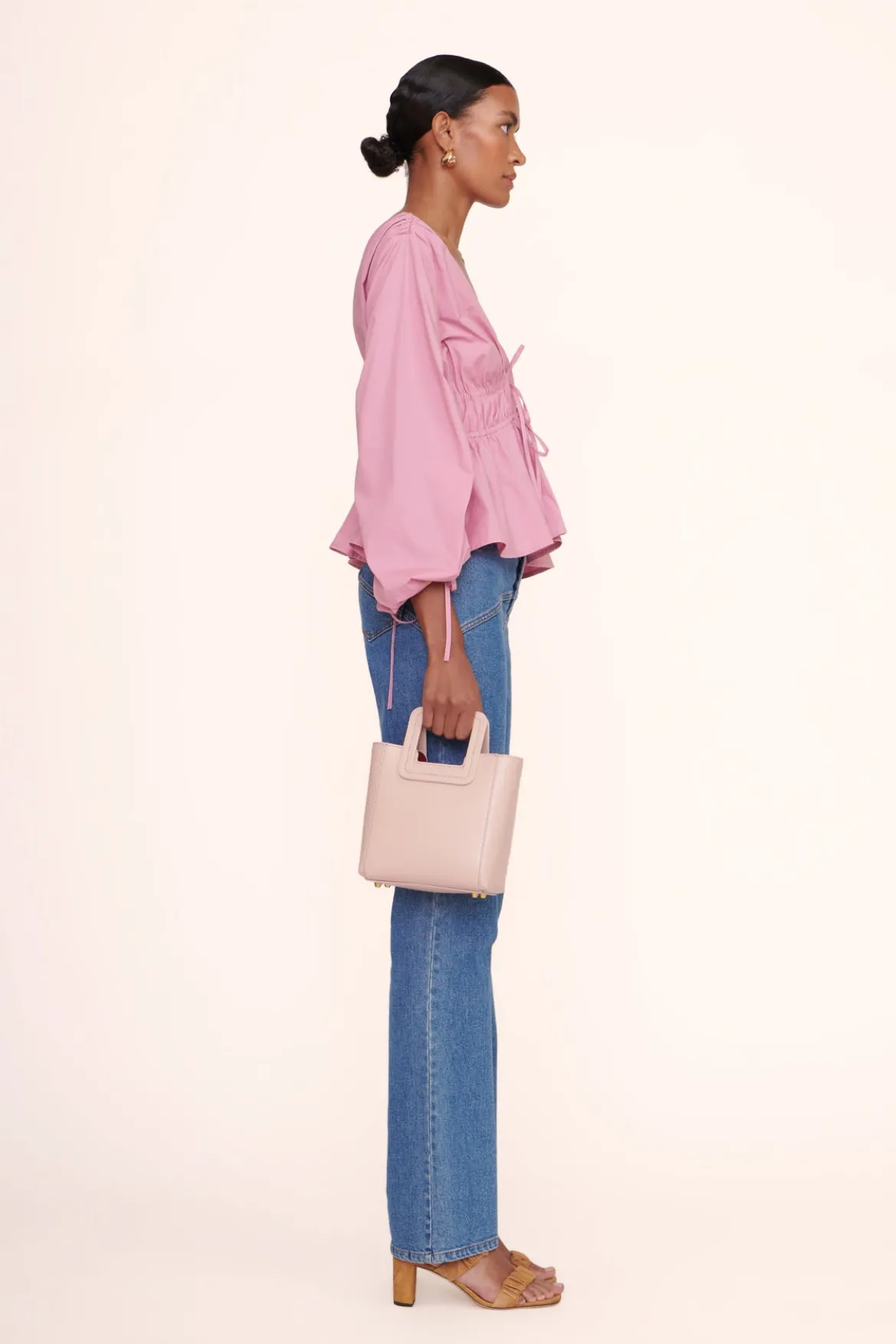 STAUD MINI SHIRLEY LEATHER BAG | BLUSH