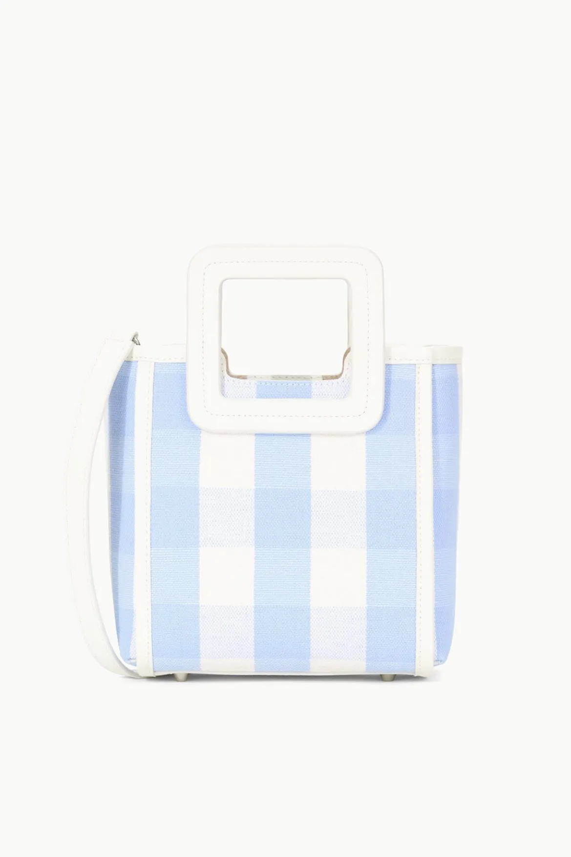 STAUD MINI SHIRLEY BAG SKY GINGHAM
