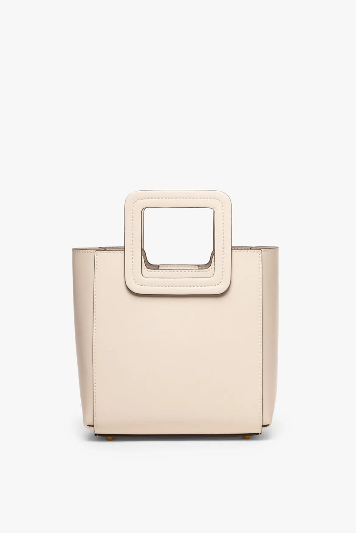 STAUD MINI SHIRLEY LEATHER BAG | CREAM