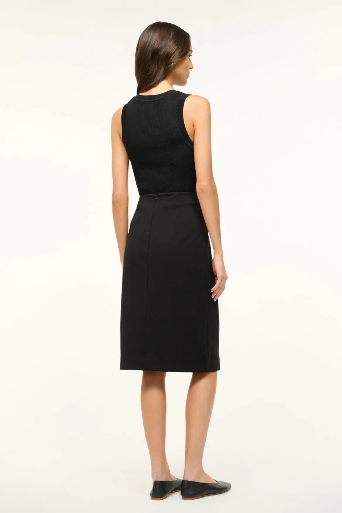 STAUD PASCALE PENCIL SKIRT BLACK