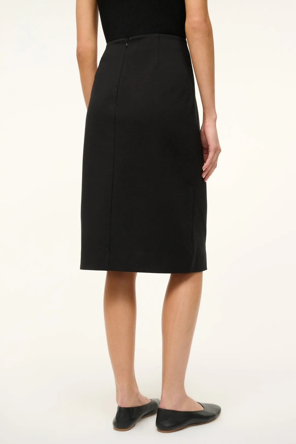 STAUD PASCALE PENCIL SKIRT BLACK