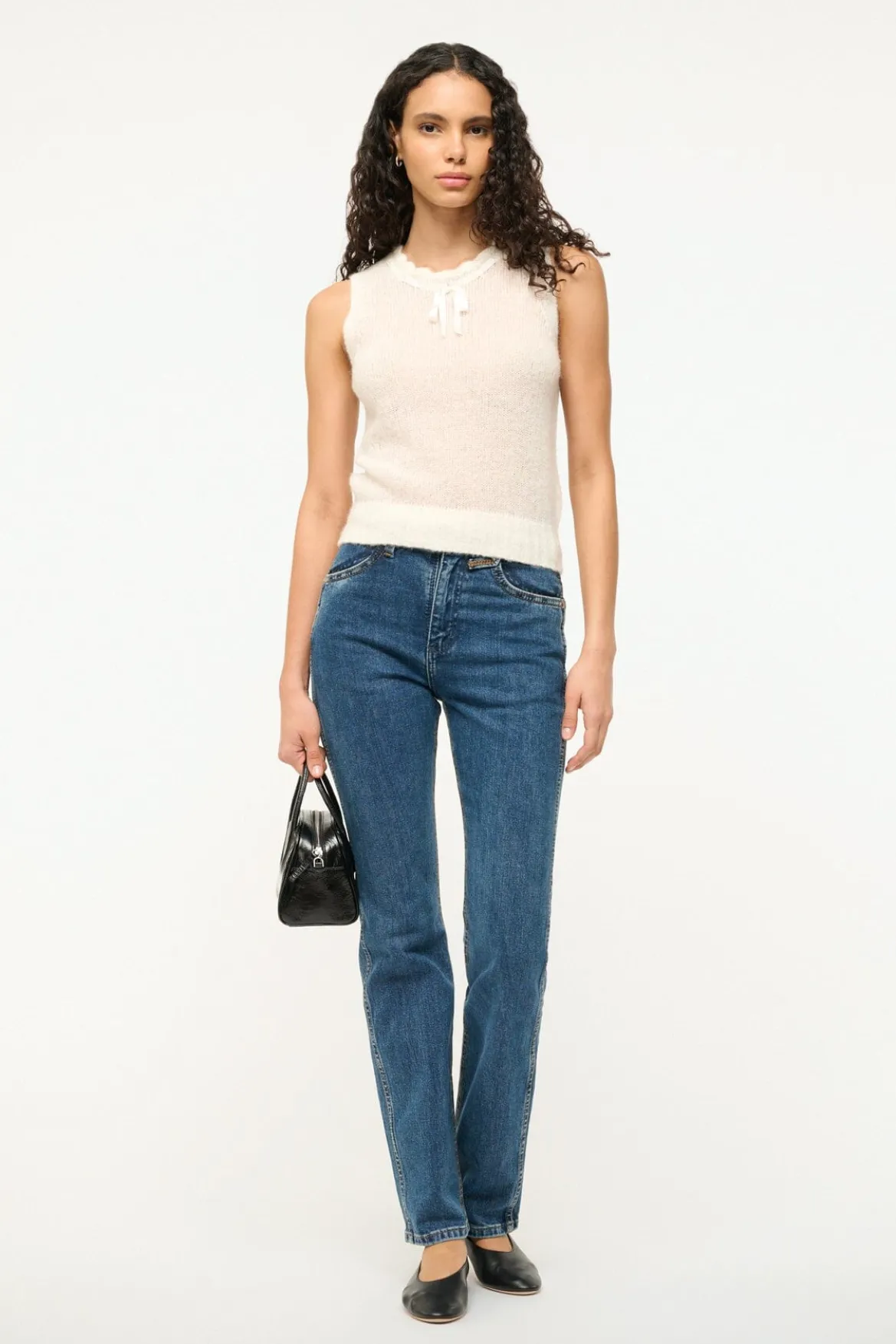 STAUD PENELOPE TOP IVORY