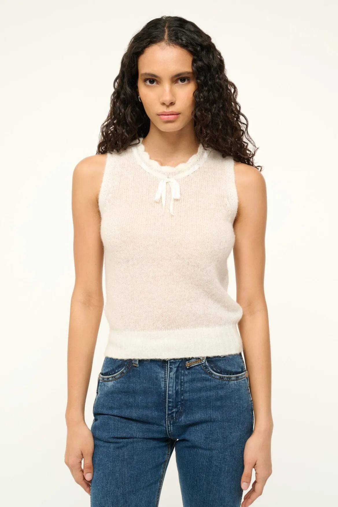 STAUD PENELOPE TOP IVORY