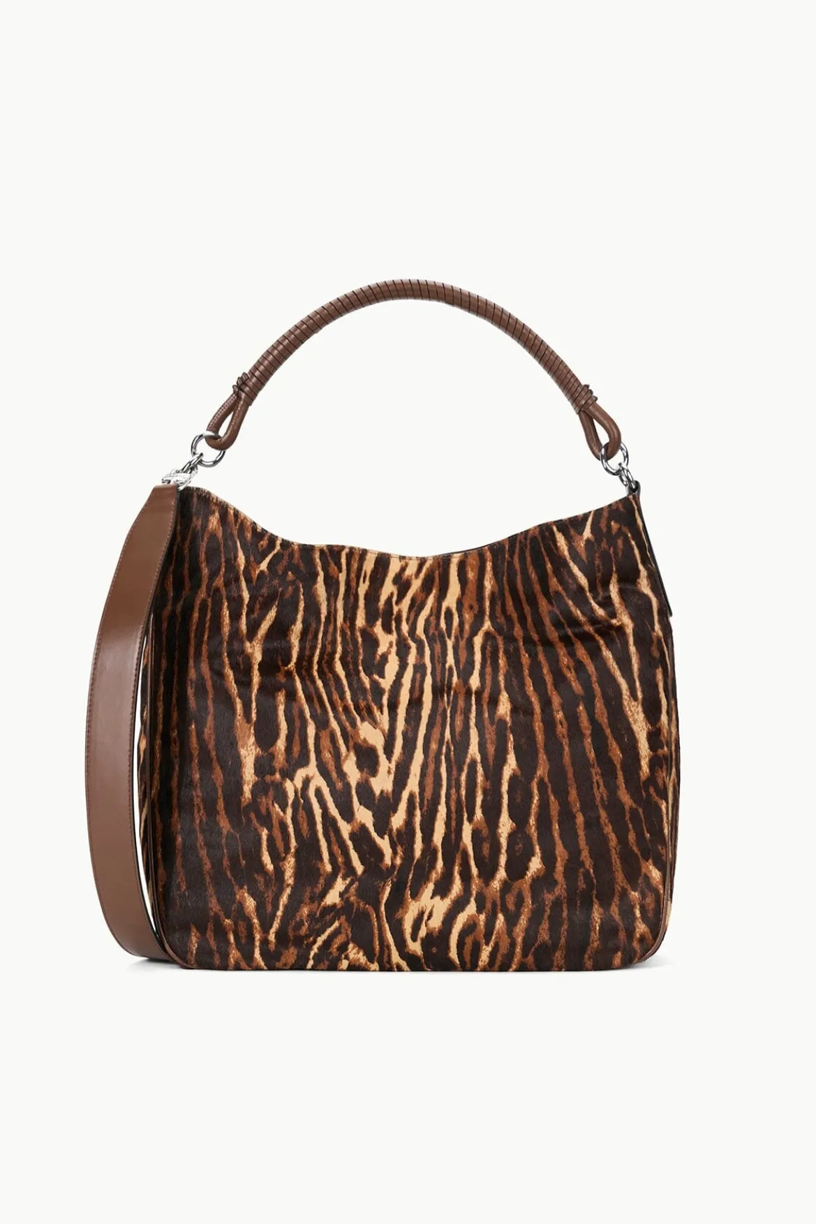 STAUD PERRY HOBO LADY LEOPARD CACAO