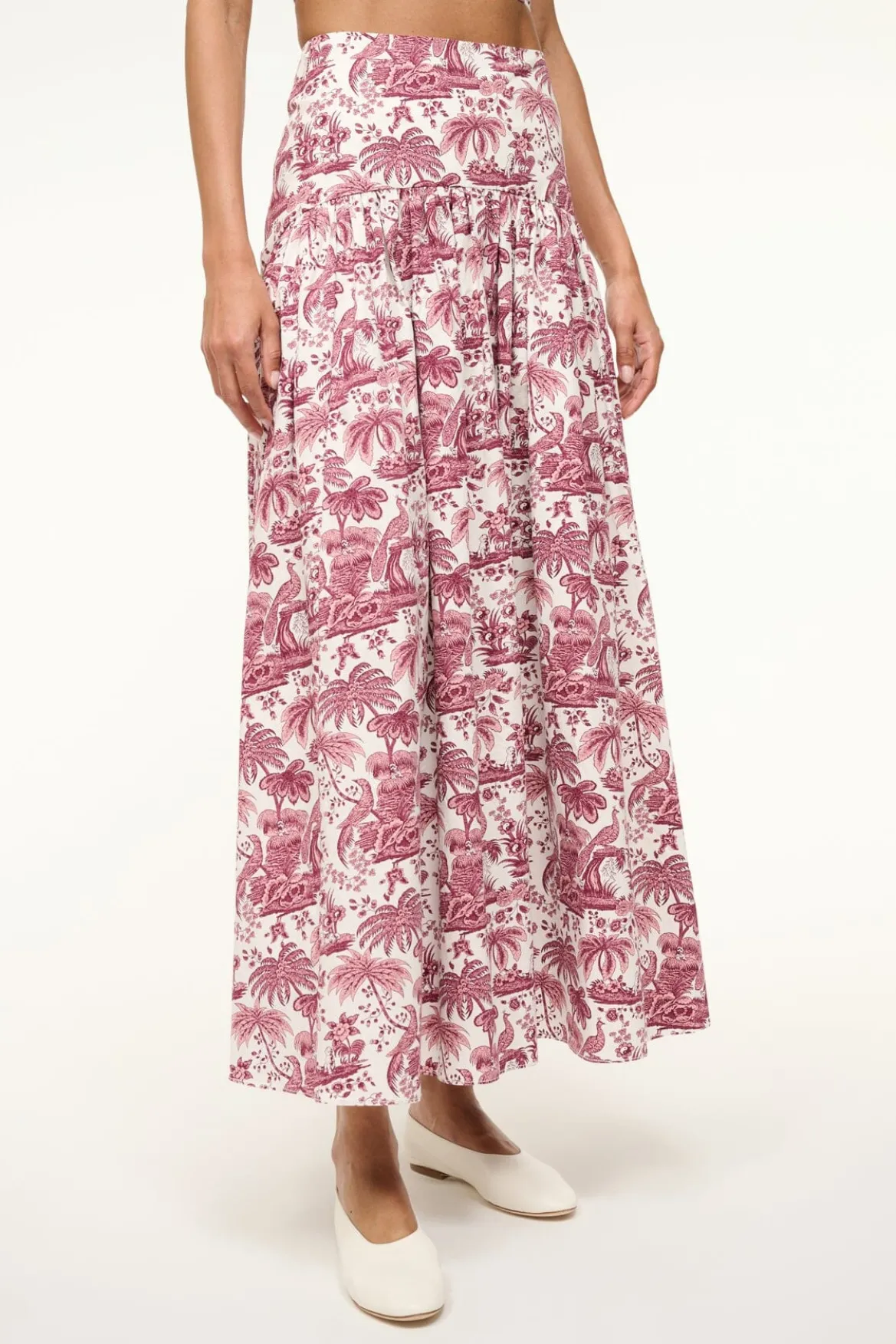 STAUD PROCIDA SKIRT BORDEAUX TOILE