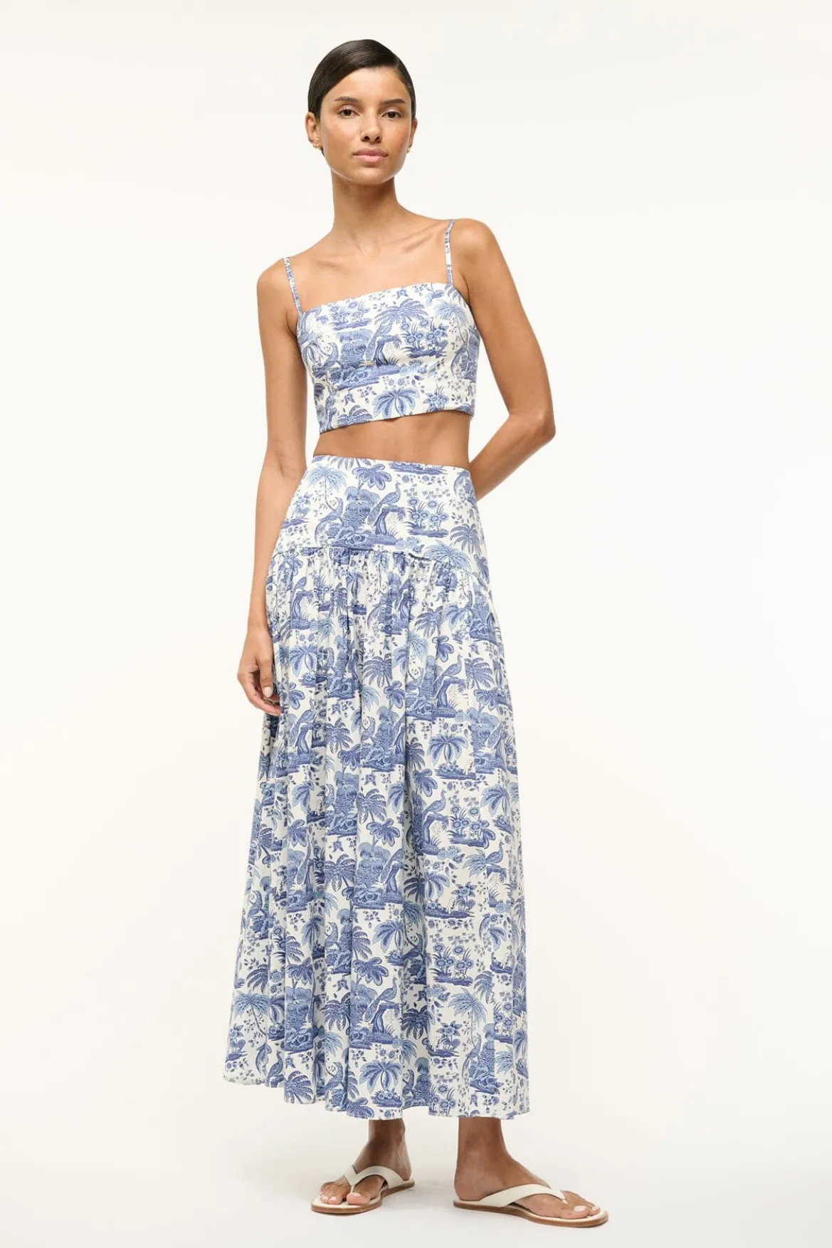 STAUD PROCIDA SKIRT BLUE TOILE