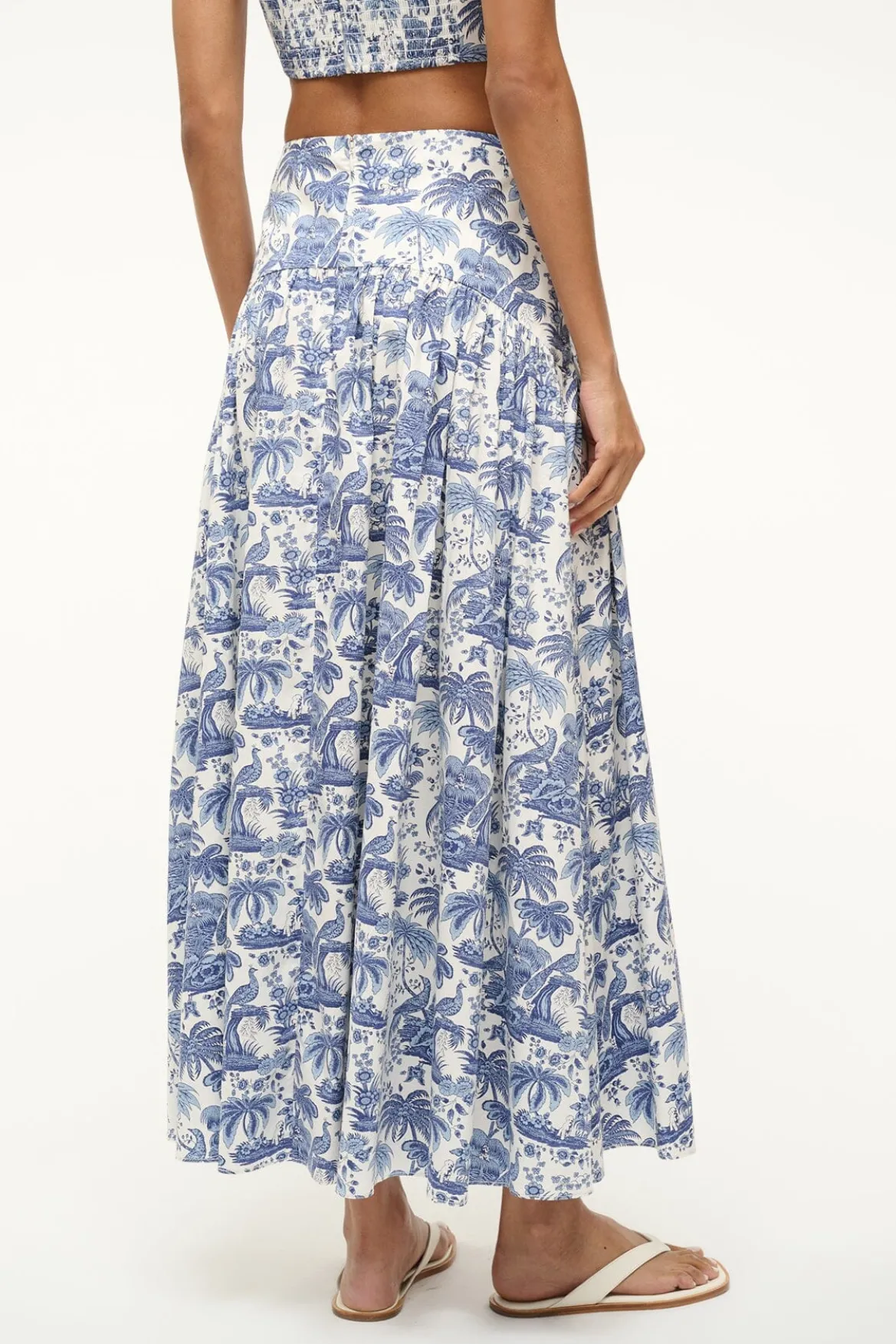 STAUD PROCIDA SKIRT BLUE TOILE