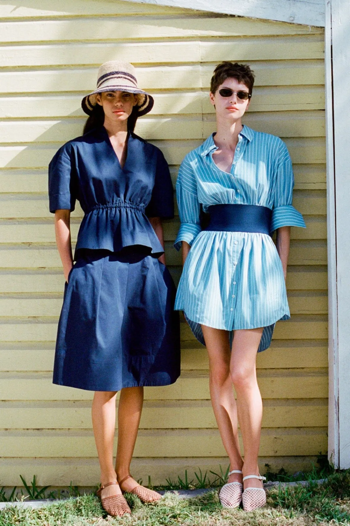 STAUD RITA BUCKET HAT NATURAL NAVY