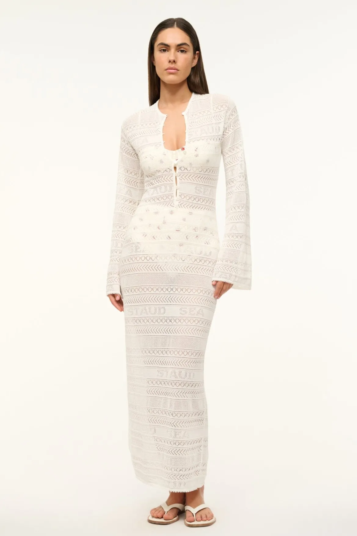STAUD ROSSLARE DRESS IVORY