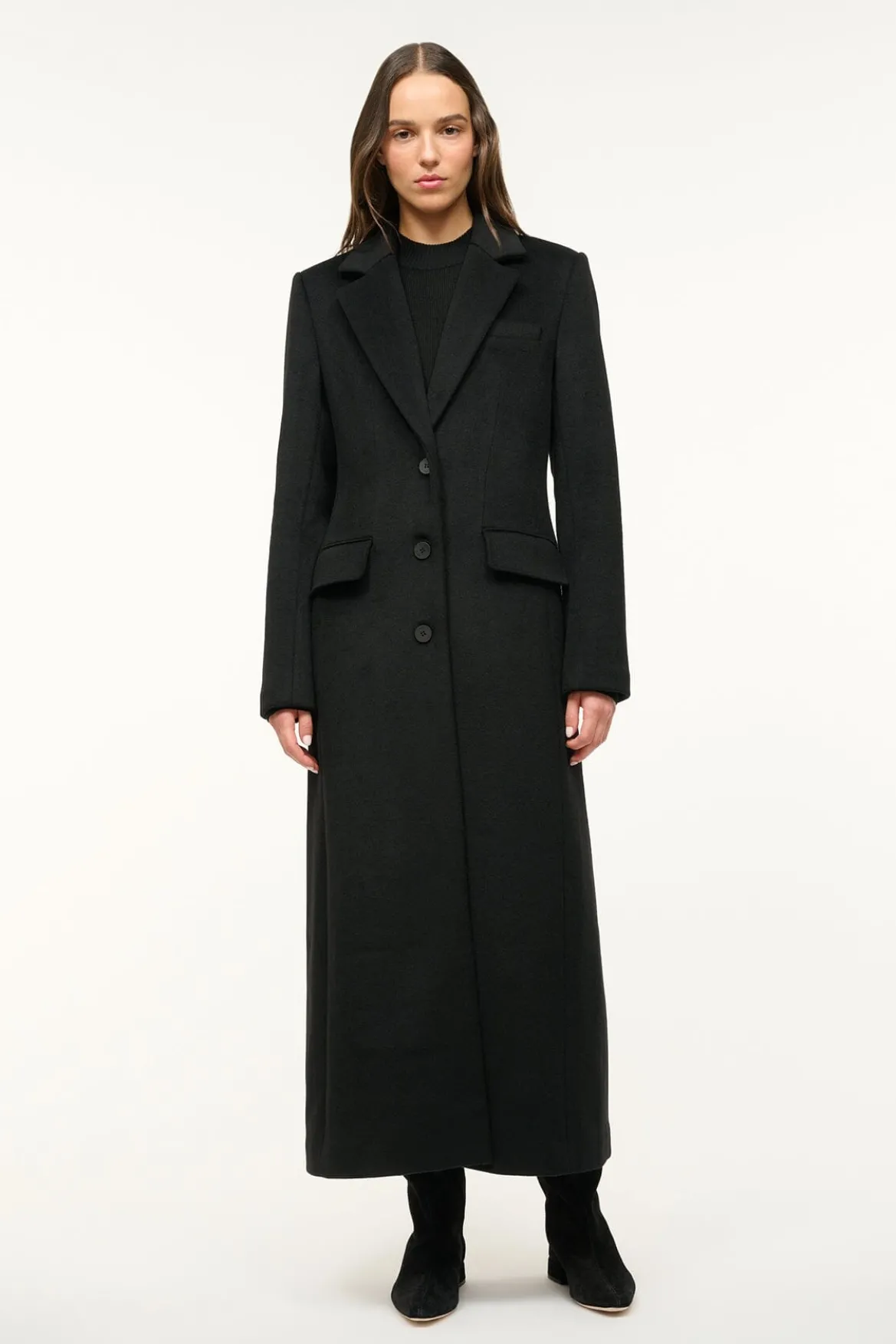 STAUD SANZA COAT BLACK
