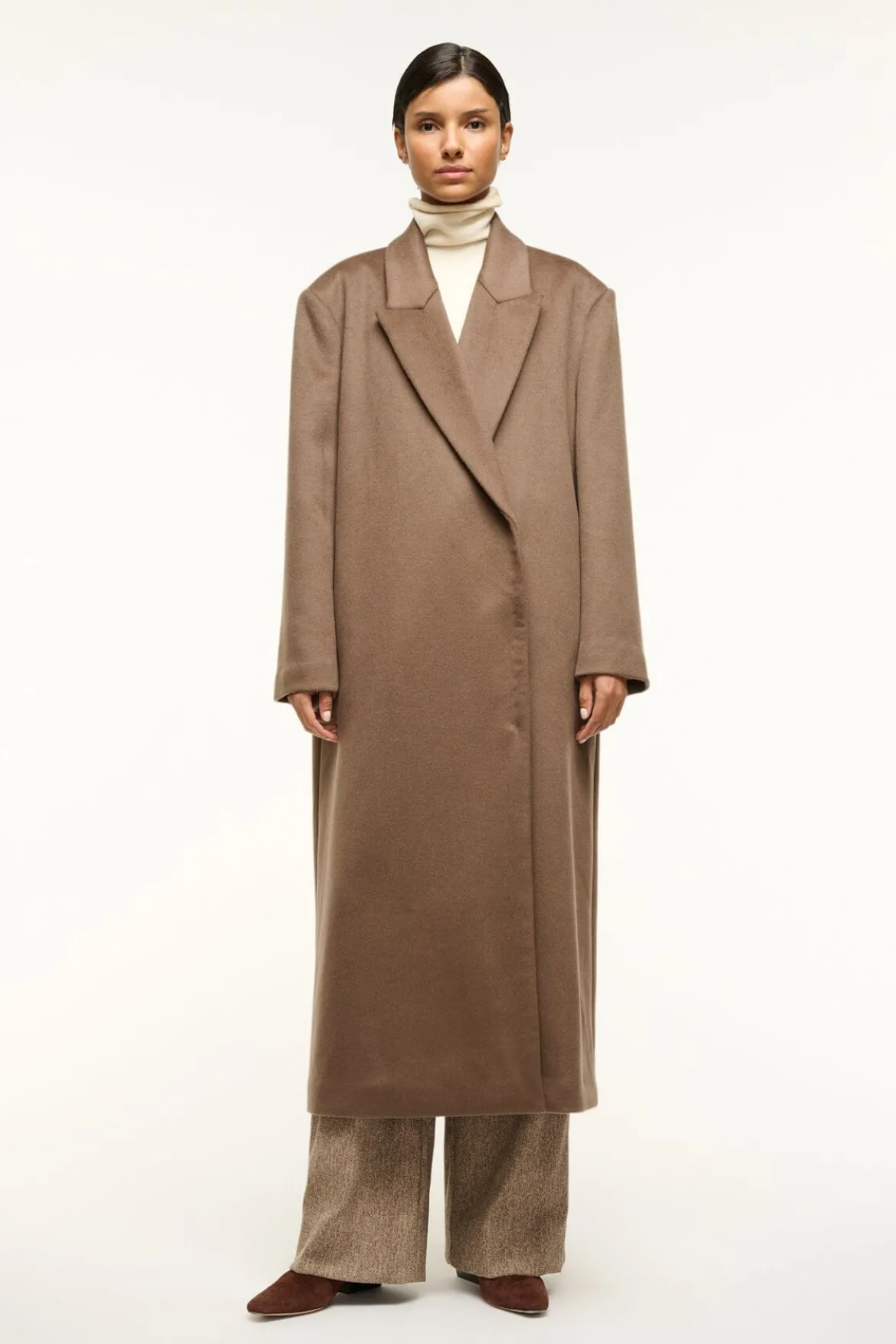 STAUD SERGE COAT DEEP TAUPE