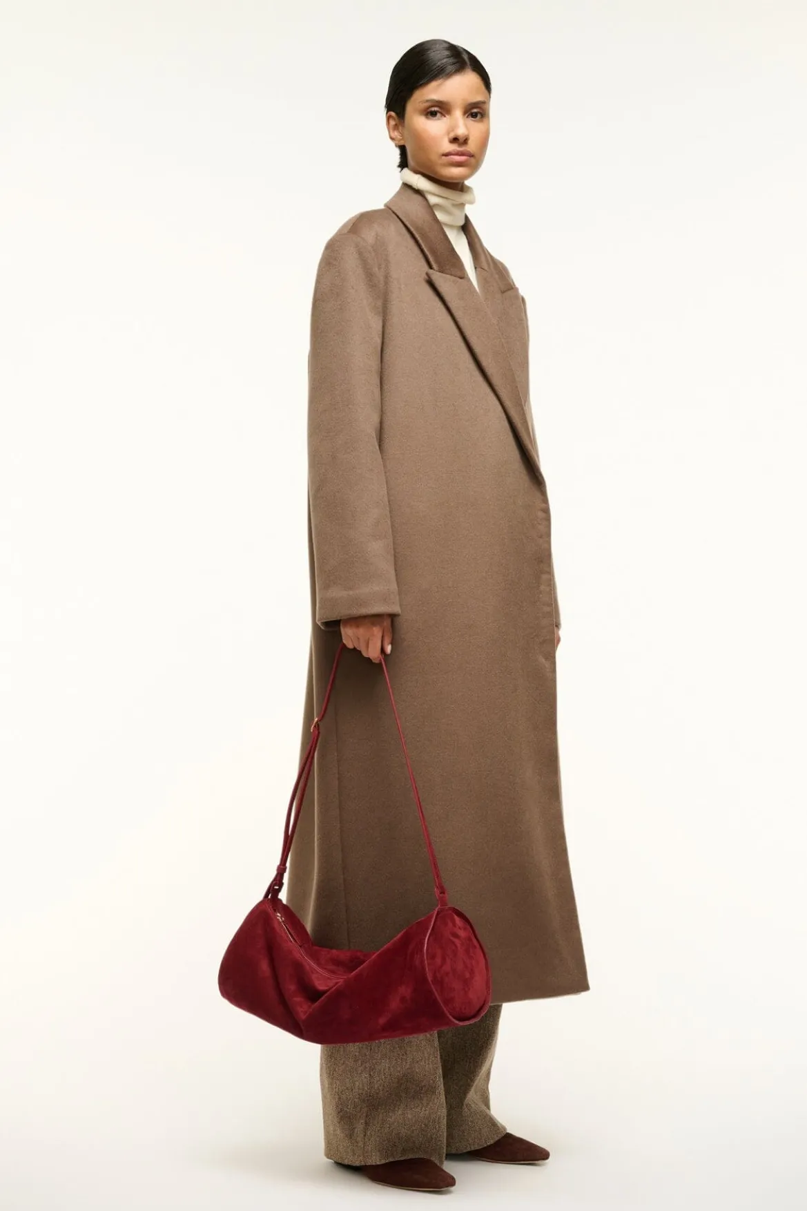 STAUD SERGE COAT DEEP TAUPE