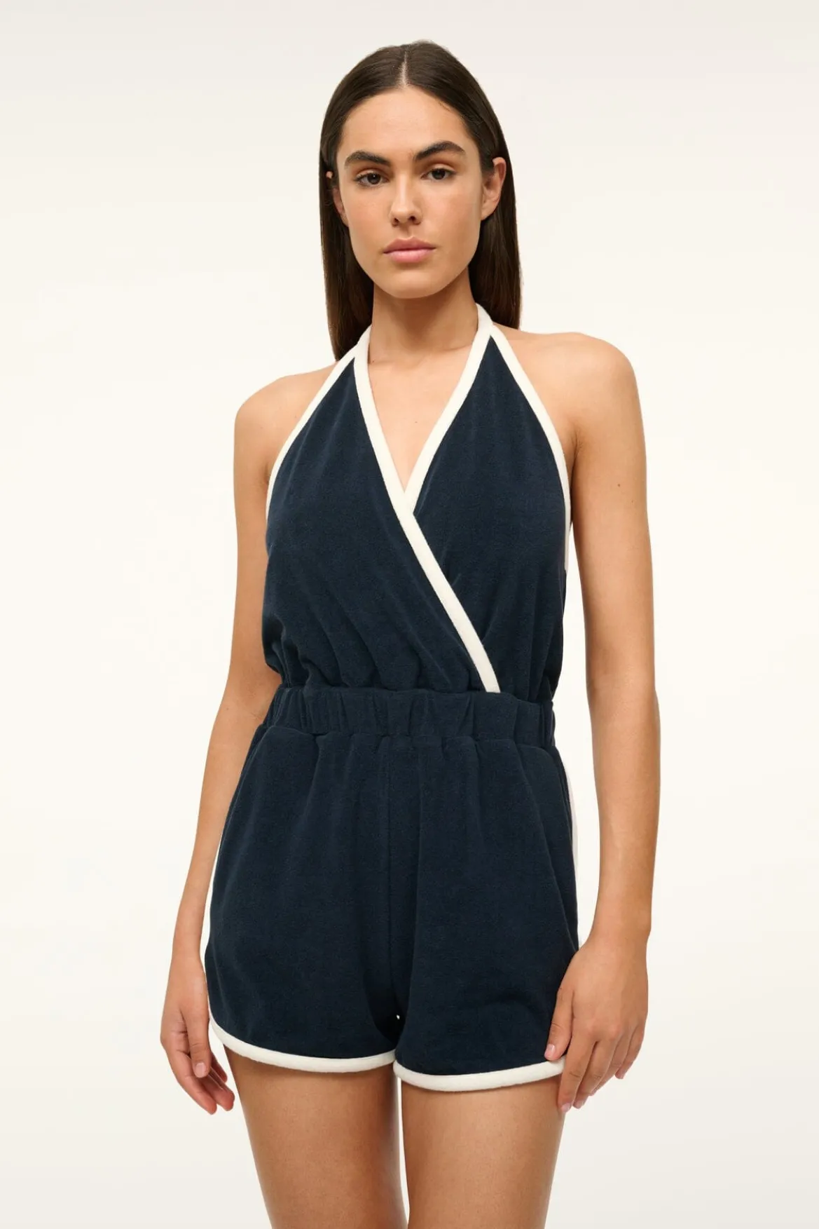 STAUD SINES ROMPER NAVY WHITE