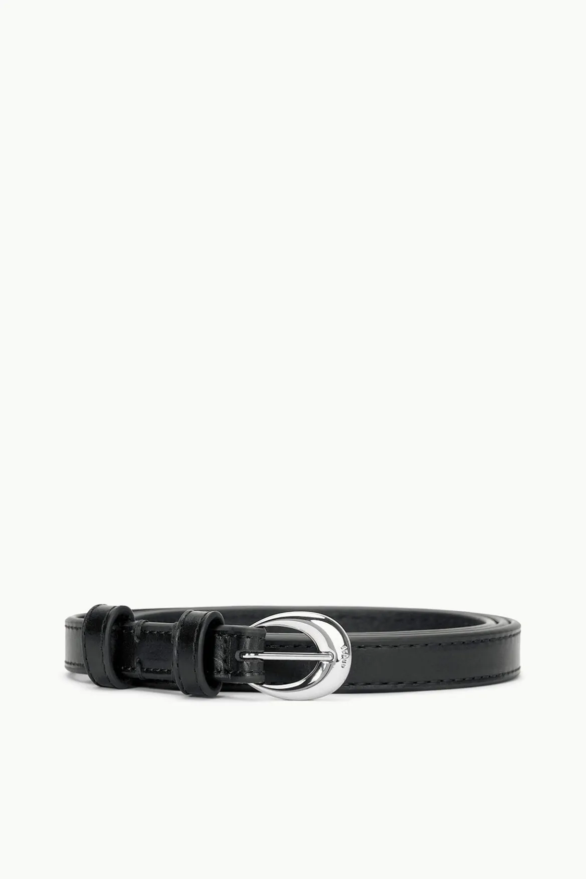 STAUD SLIM MOON BUCKLE BELT - 13MM BLACK SILVER