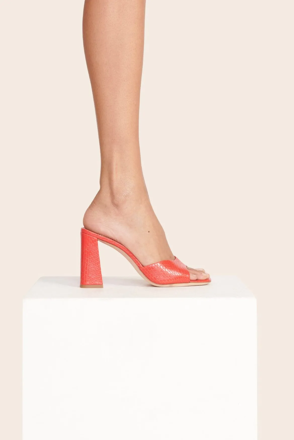 STAUD SLOANE HEEL RED ROSE