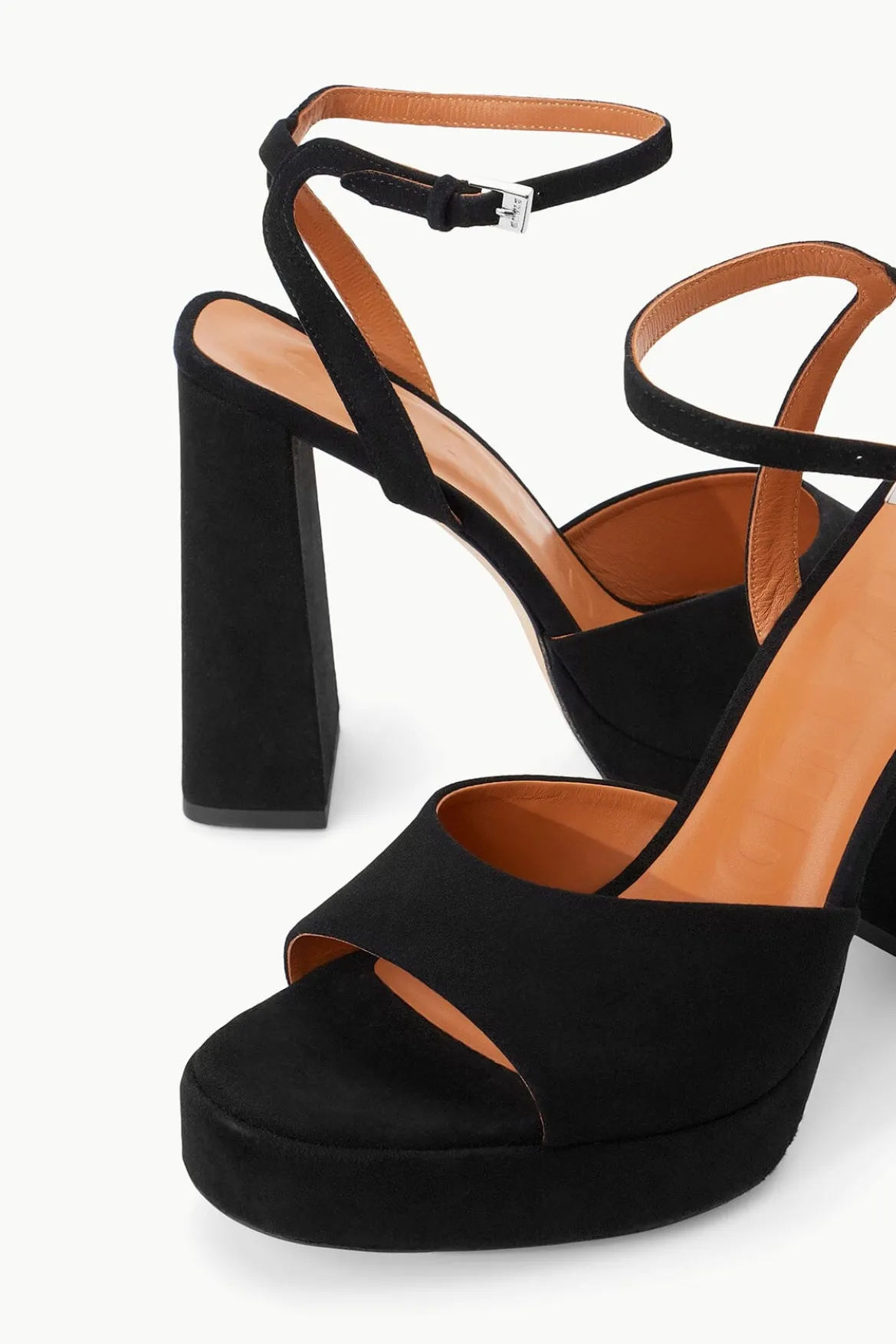 STAUD SOLANGE PLATFORM BLACK SUEDE