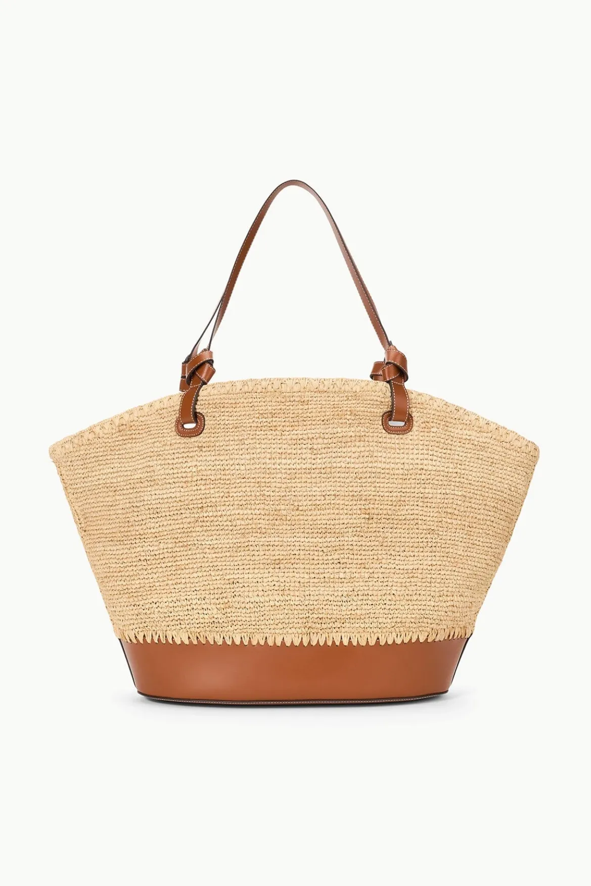 STAUD SQUILLO RAFFIA TOTE NATURAL TAN