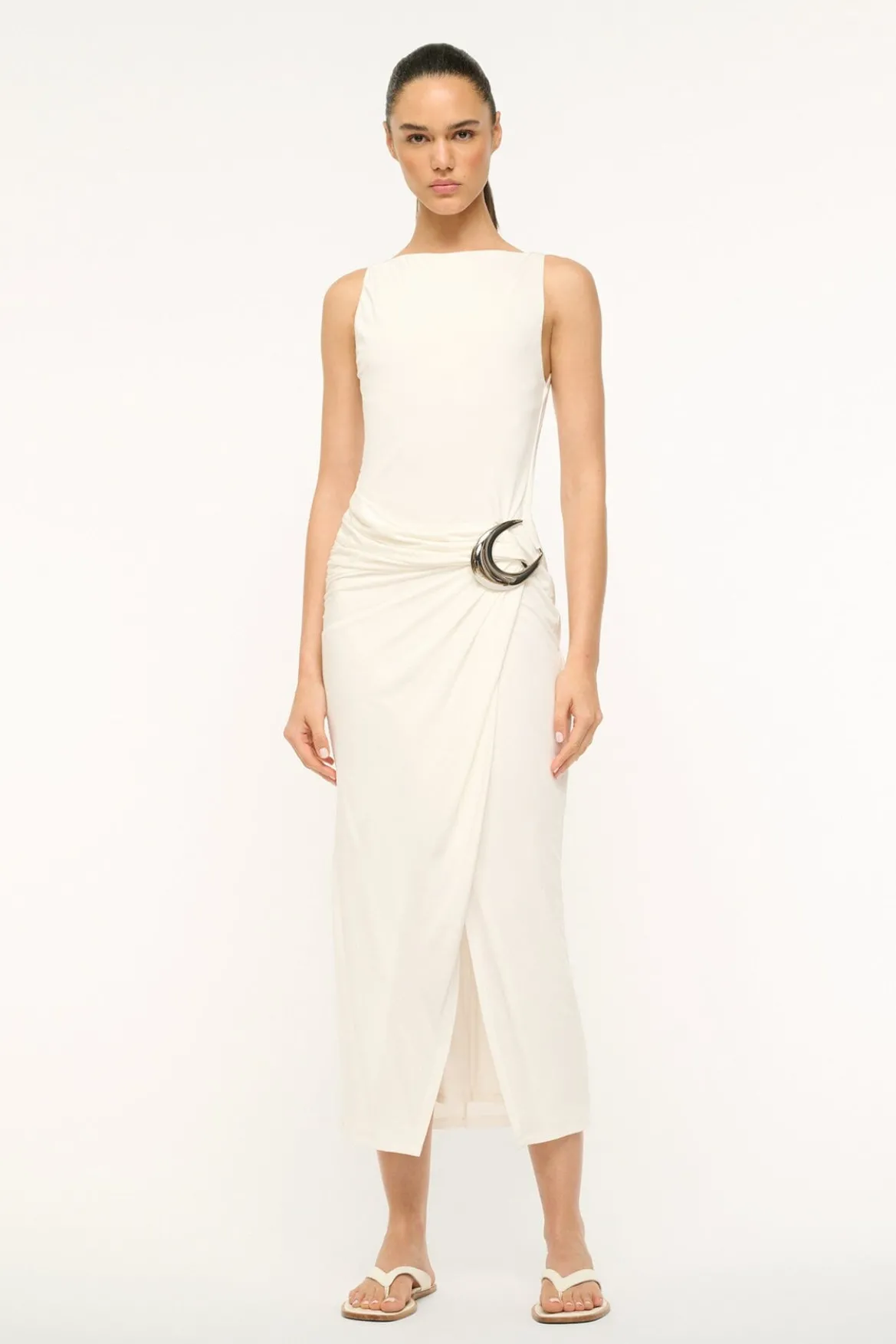 STAUD TALIA DRESS IVORY