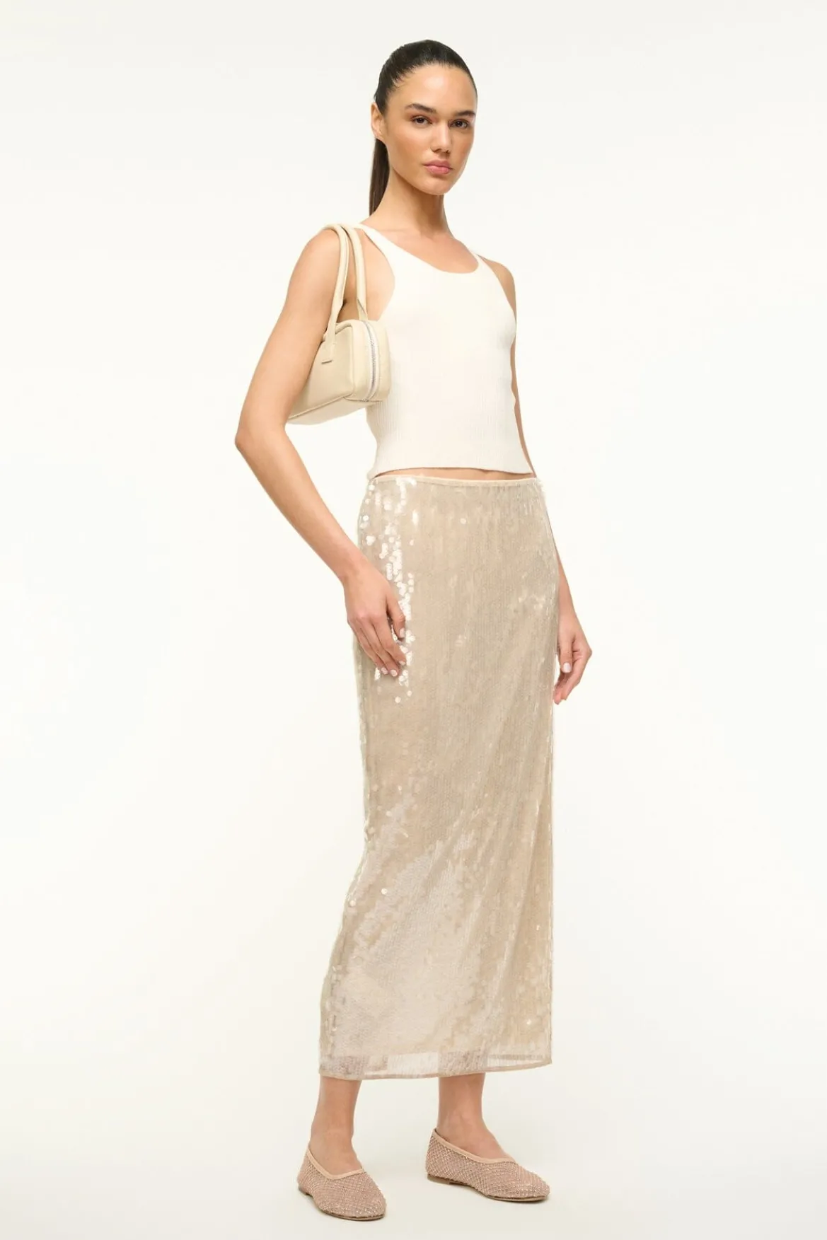 STAUD THE DUDE SHOULDER BAG CREAM