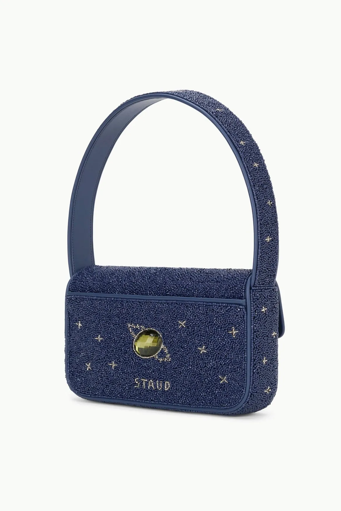 STAUD TOMMY BEADED BAG NAVY CELESTIAL
