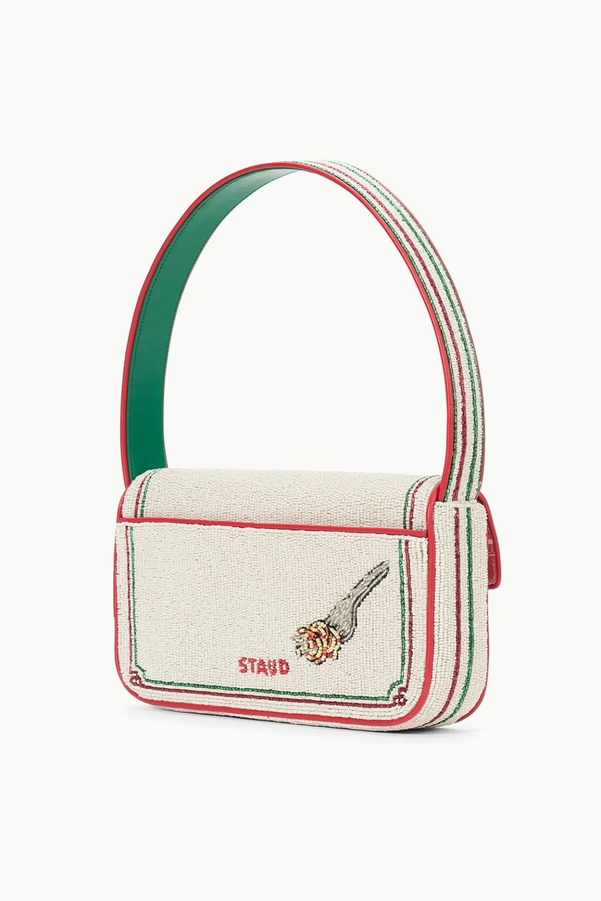 STAUD TOMMY BEADED BAG TOMATO