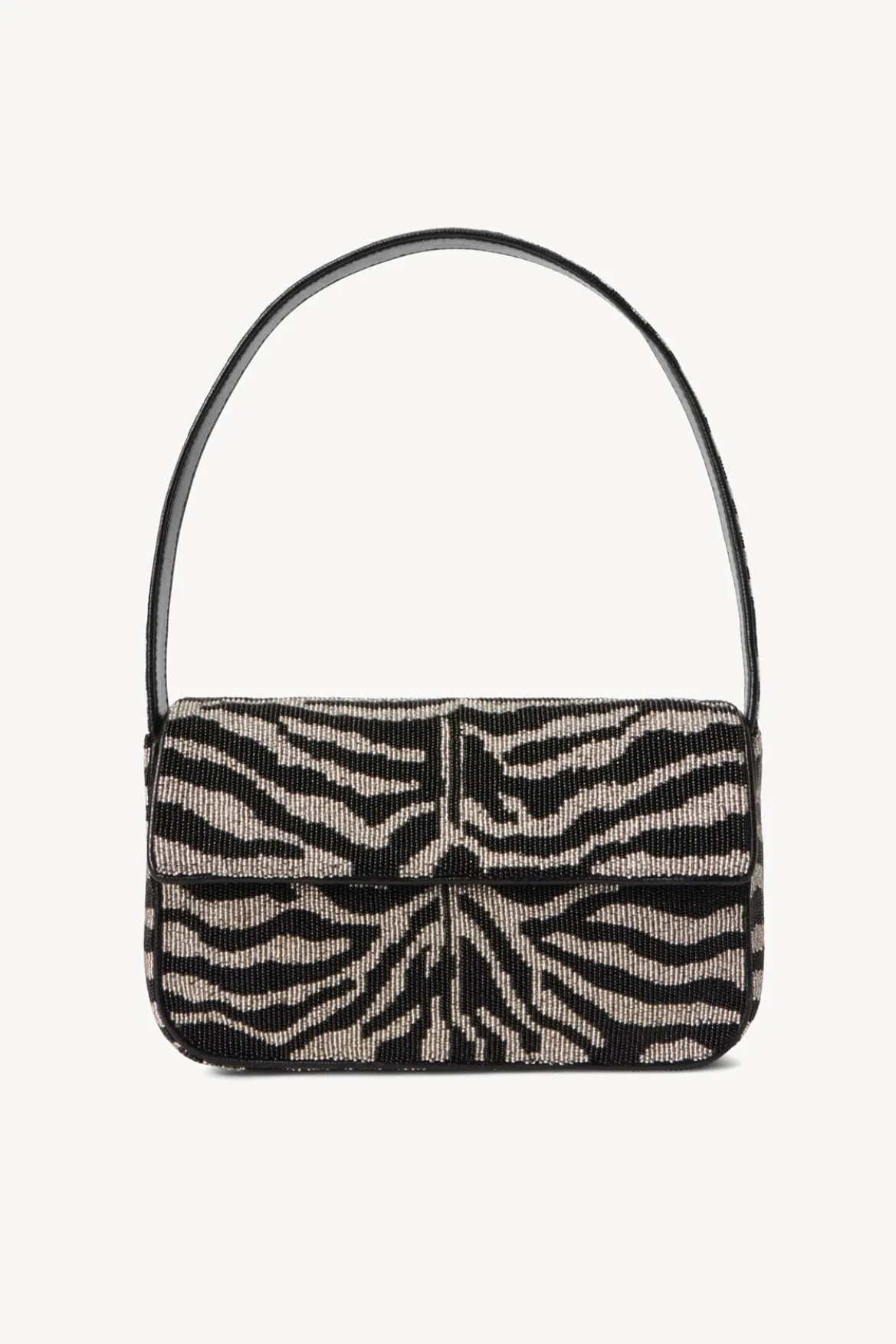 STAUD TOMMY BEADED BAG | BLACK WHITE