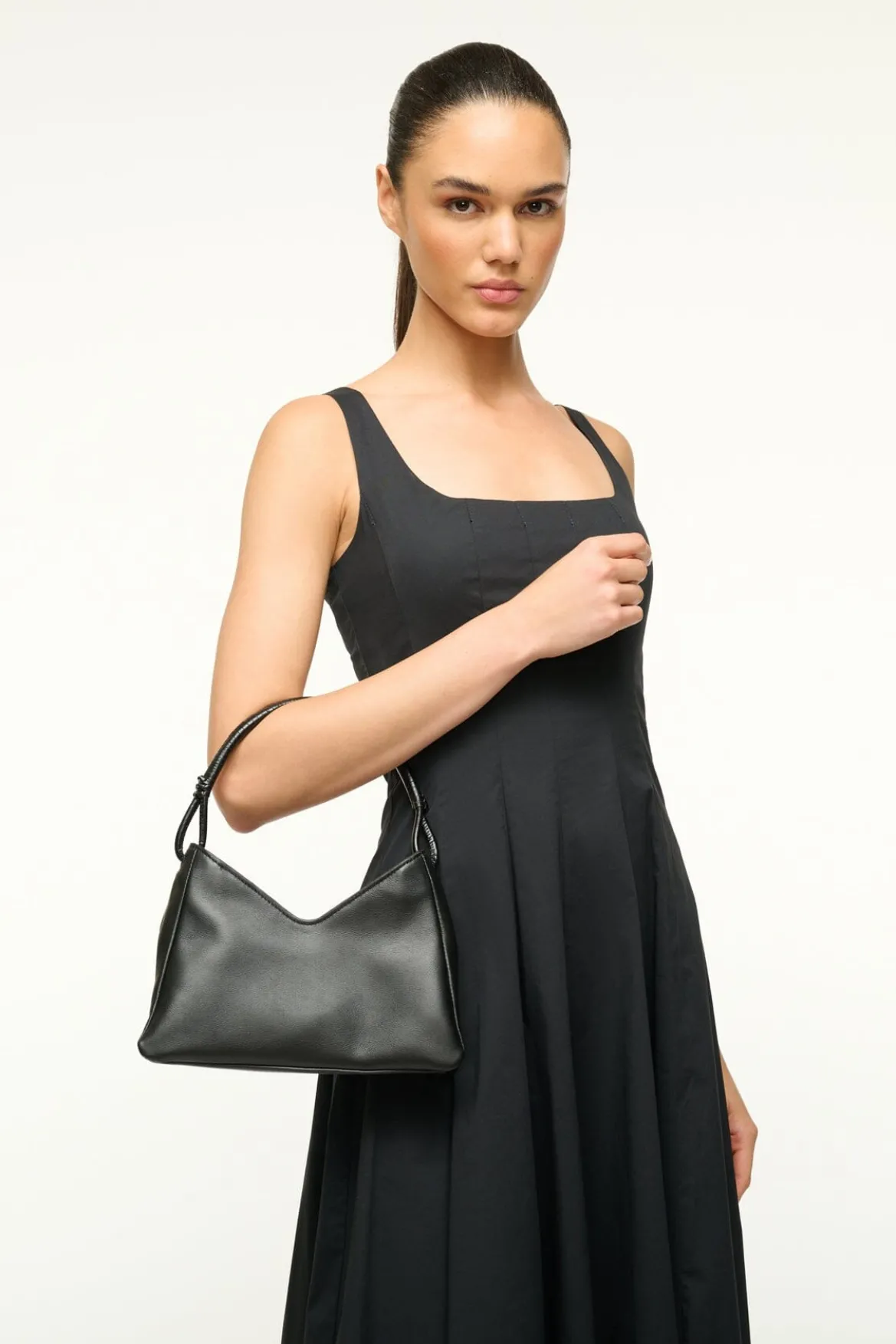 STAUD VALERIE SHOULDER BAG BLACK