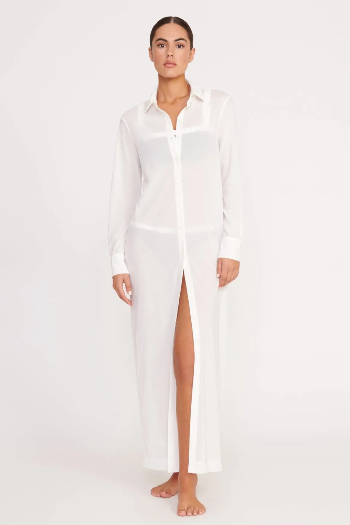 STAUD VITA DRESS WHITE