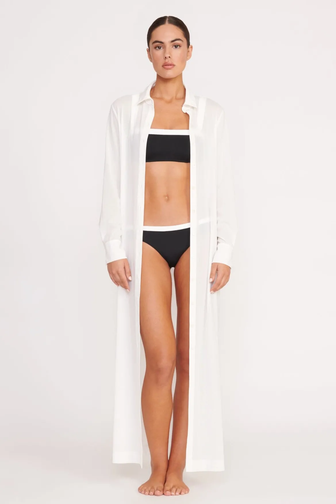 STAUD VITA DRESS WHITE