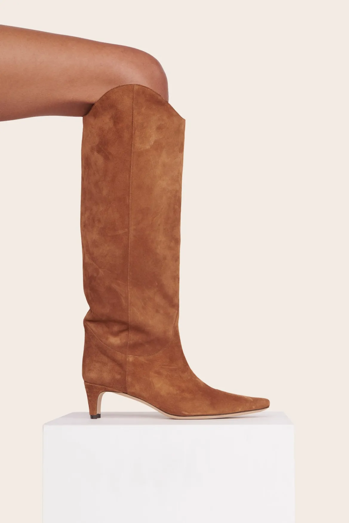 STAUD WESTERN WALLY BOOT TAN SUEDE